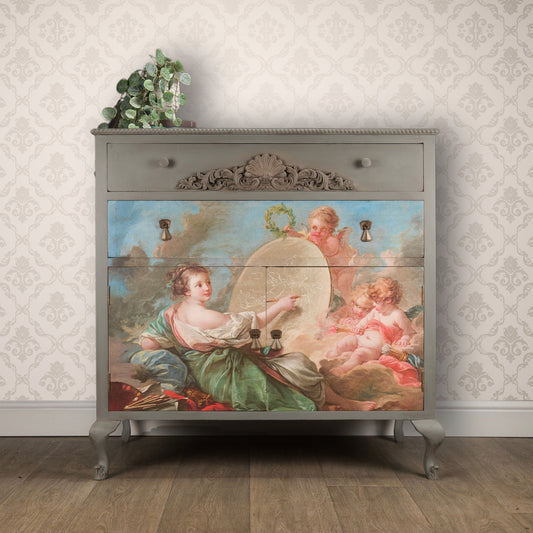 Vintage Upcycled Decoupage Cabinet