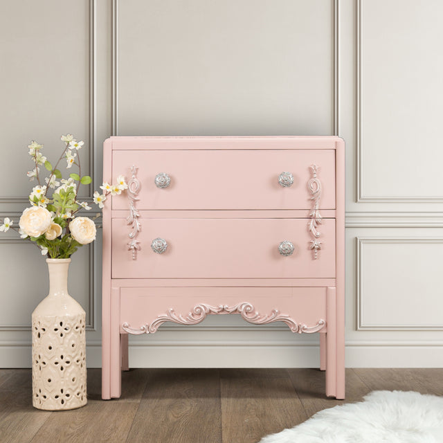 Vintage Upcycled Pink Painted Small Chest of Drawers