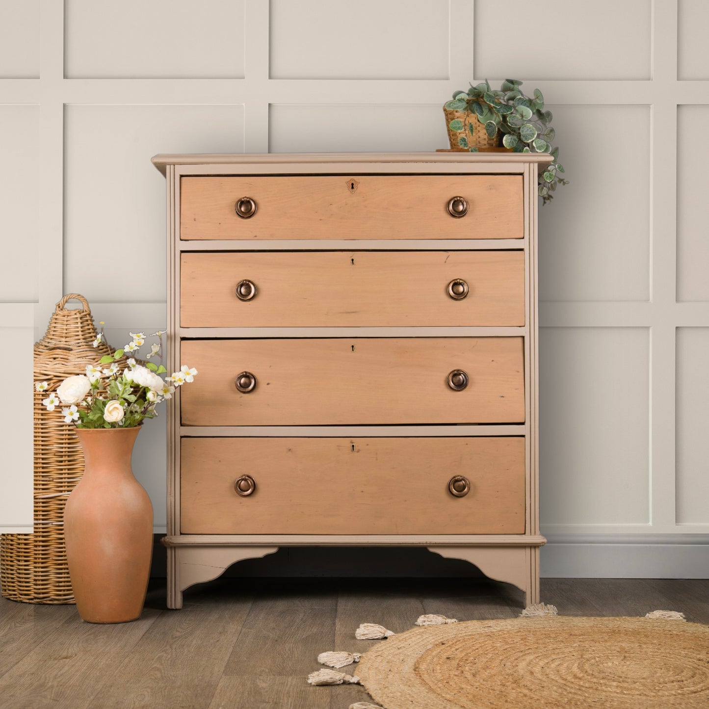 Vintage Upcycled Solid Hardwood Chest of Drawers