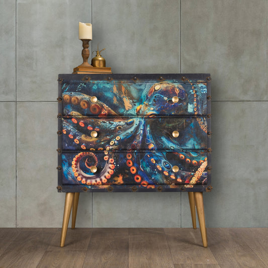Upcycled MCM Octopus Chest of Drawers