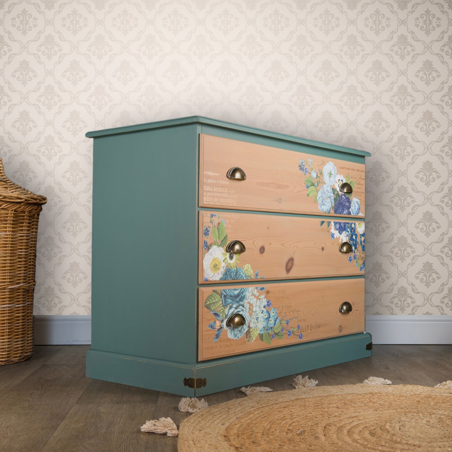 Vintage Upcycled Solid Pine Chest of Drawers