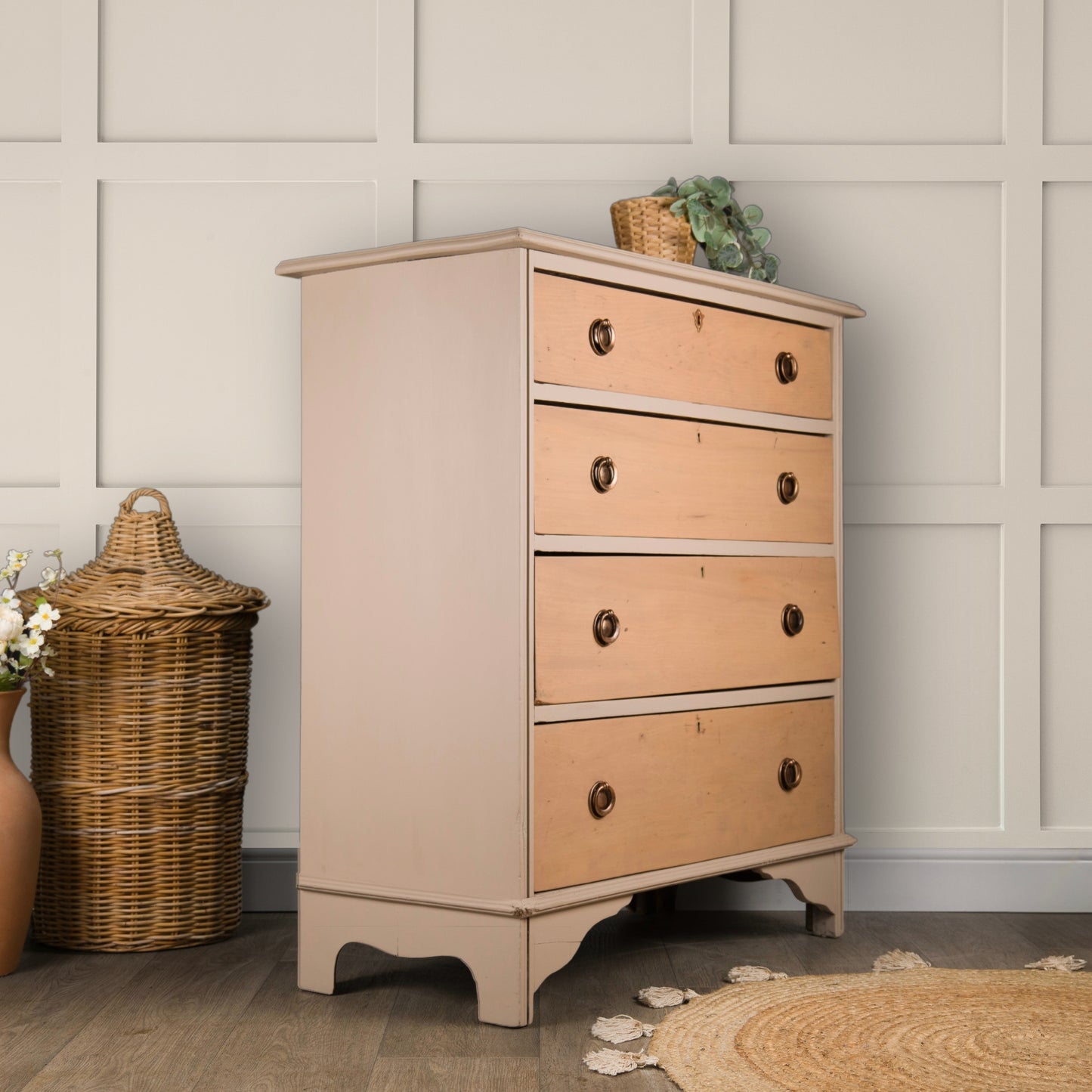 Vintage Upcycled Solid Hardwood Chest of Drawers