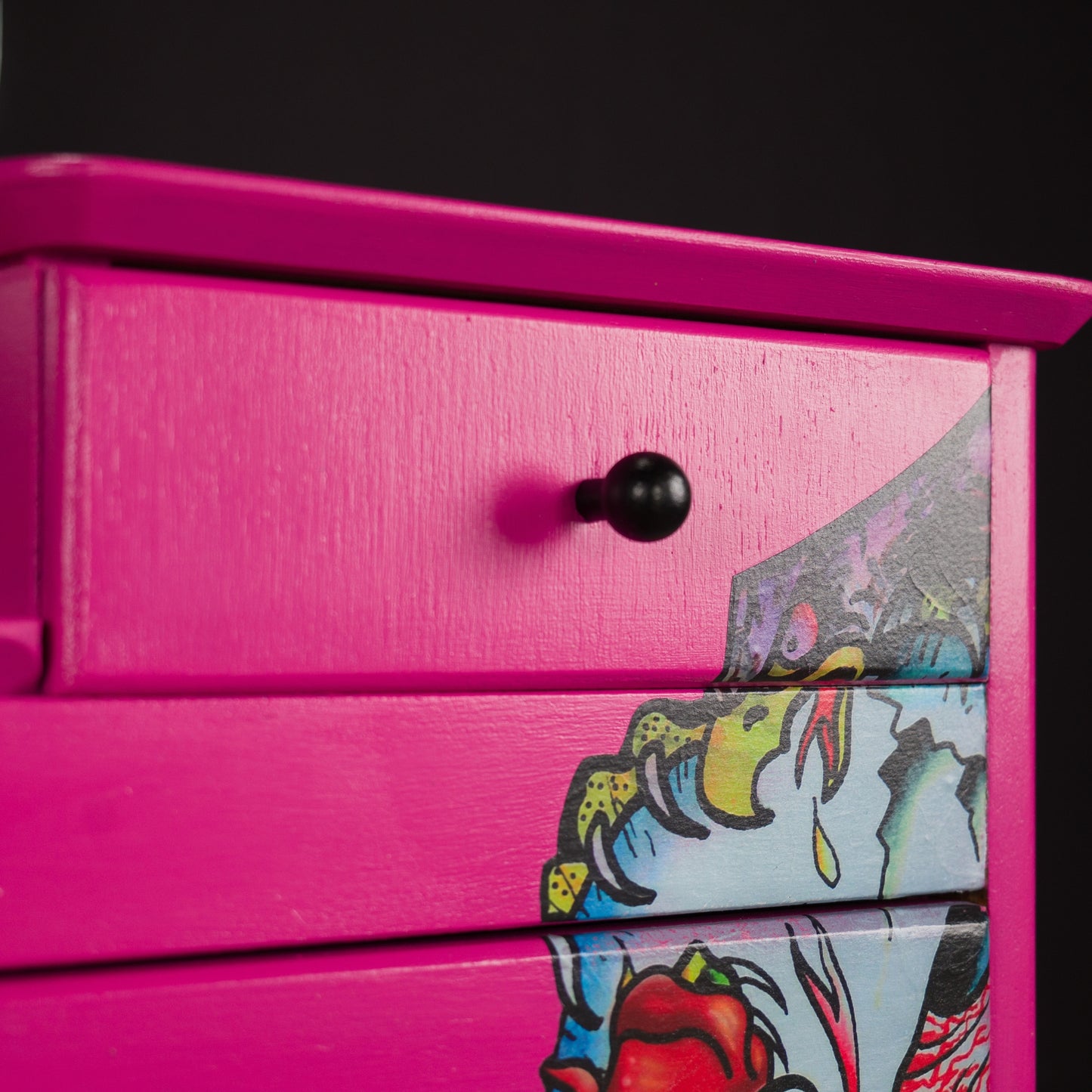 Vintage Upcycled MCM Pink Painted Lebus Dressing Table