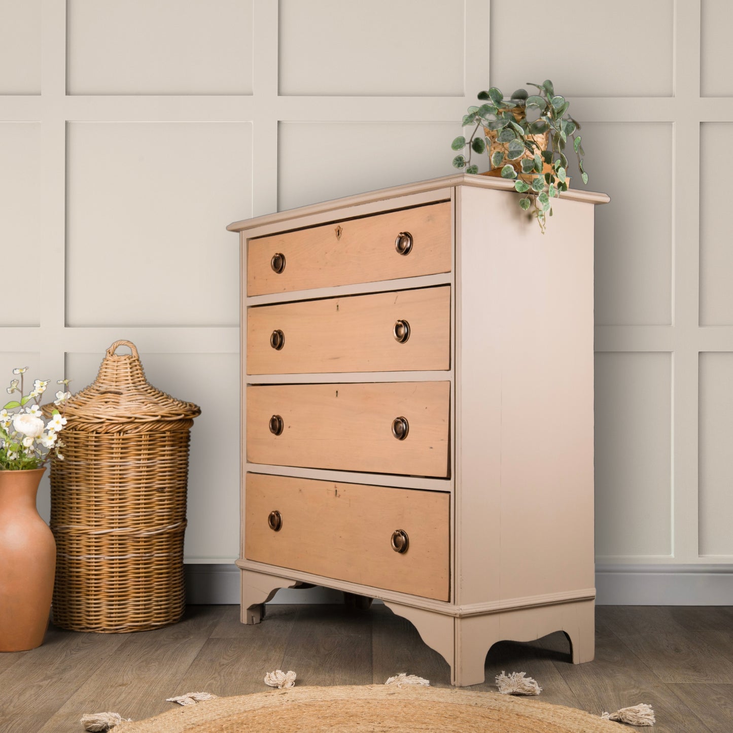 Vintage Upcycled Solid Hardwood Chest of Drawers