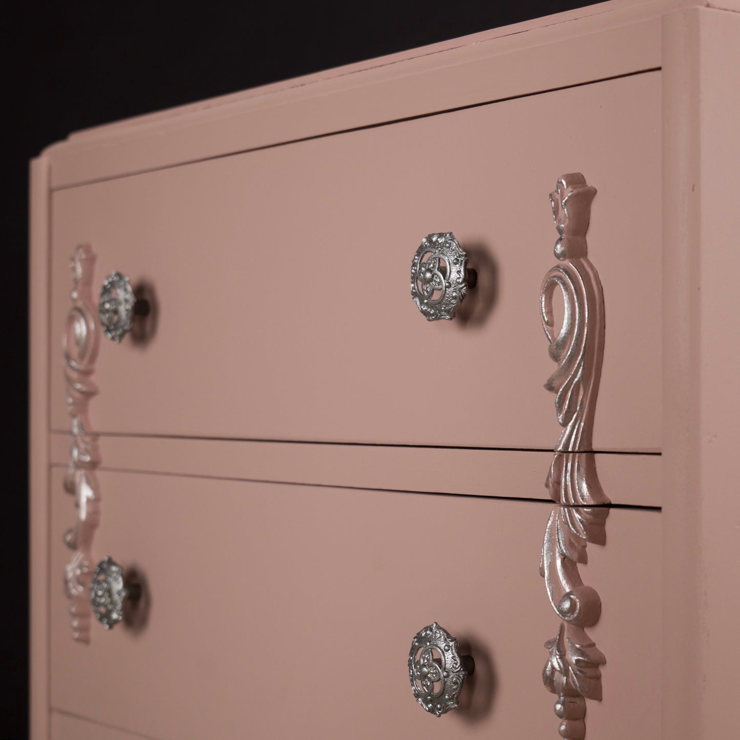 Vintage Upcycled Pink Painted Small Chest of Drawers