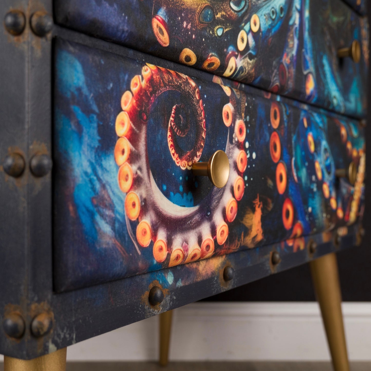 Upcycled MCM Octopus Chest of Drawers