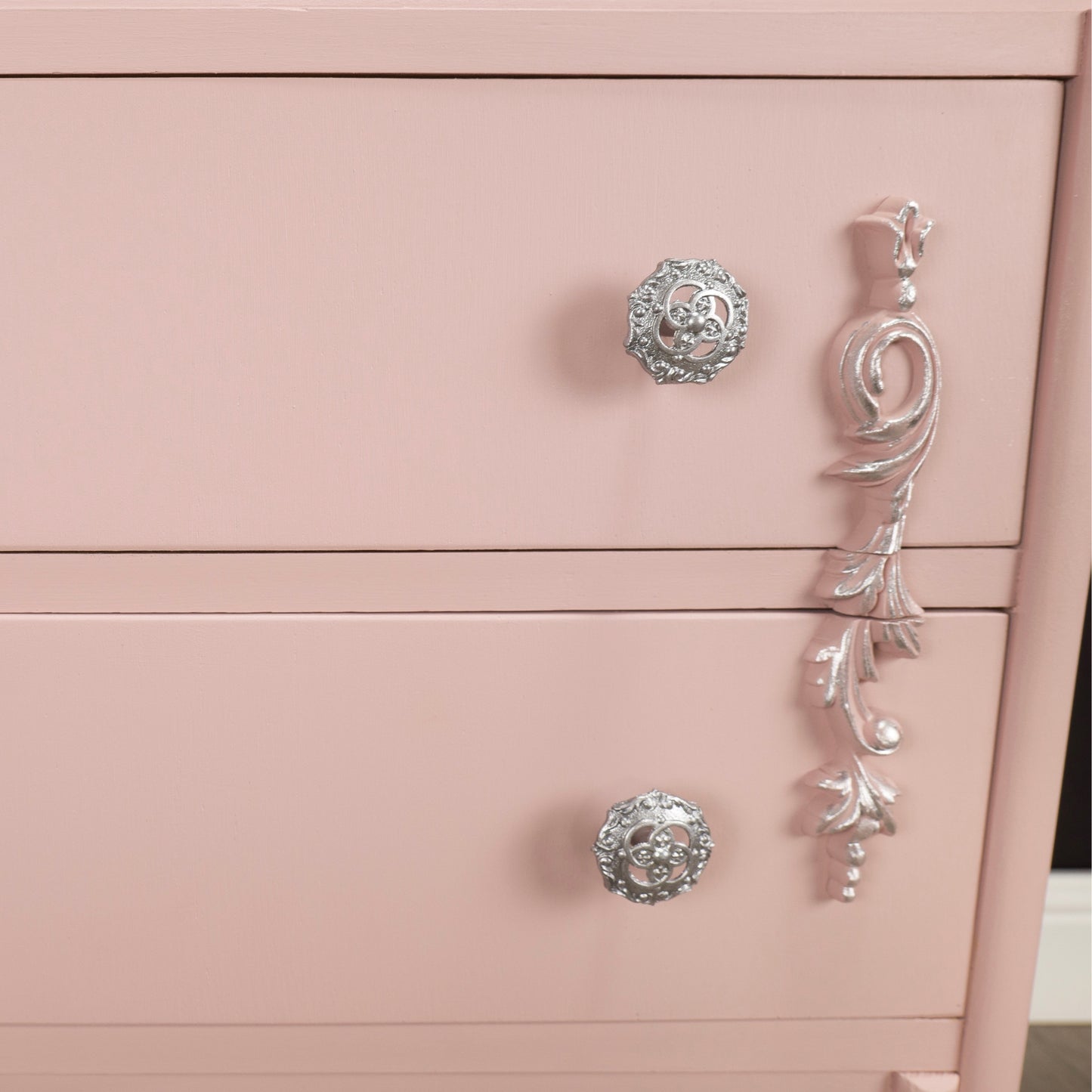 Vintage Upcycled Pink Painted Small Chest of Drawers