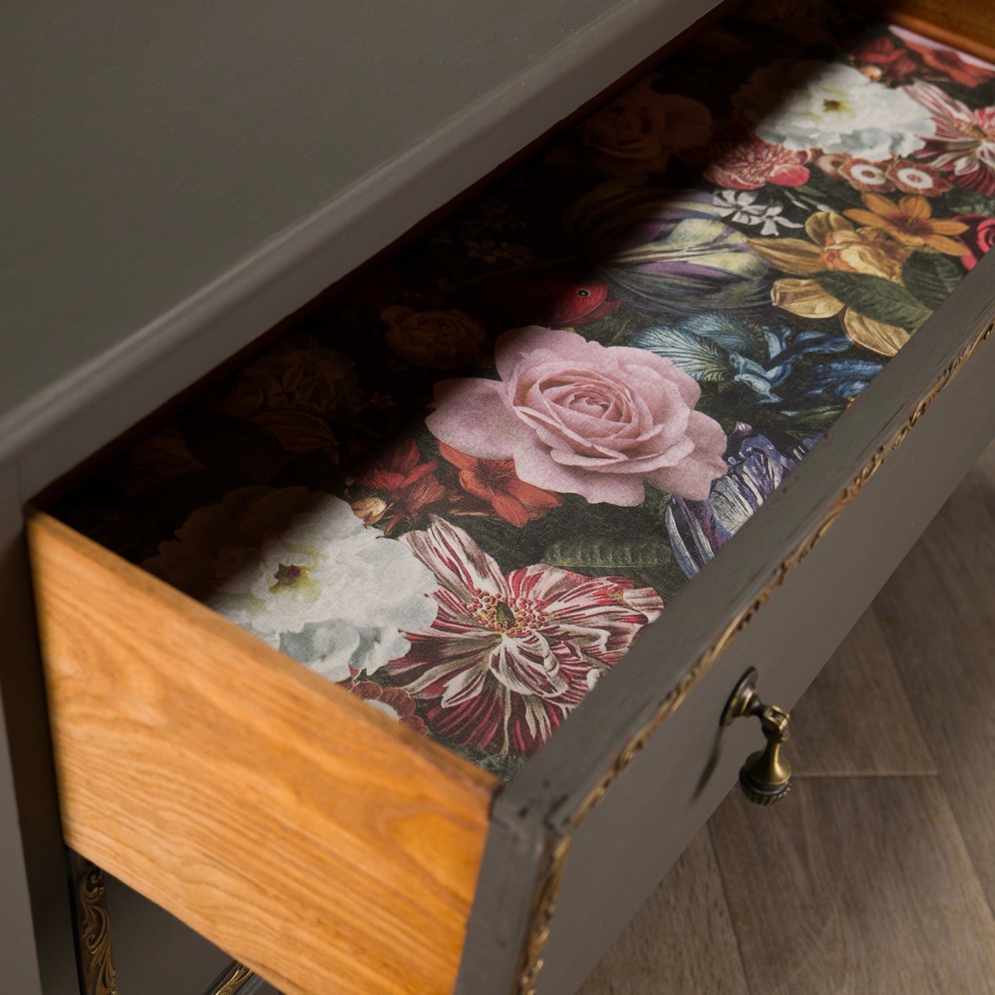 Vintage Upcycled Painted Oak Chest of Drawers