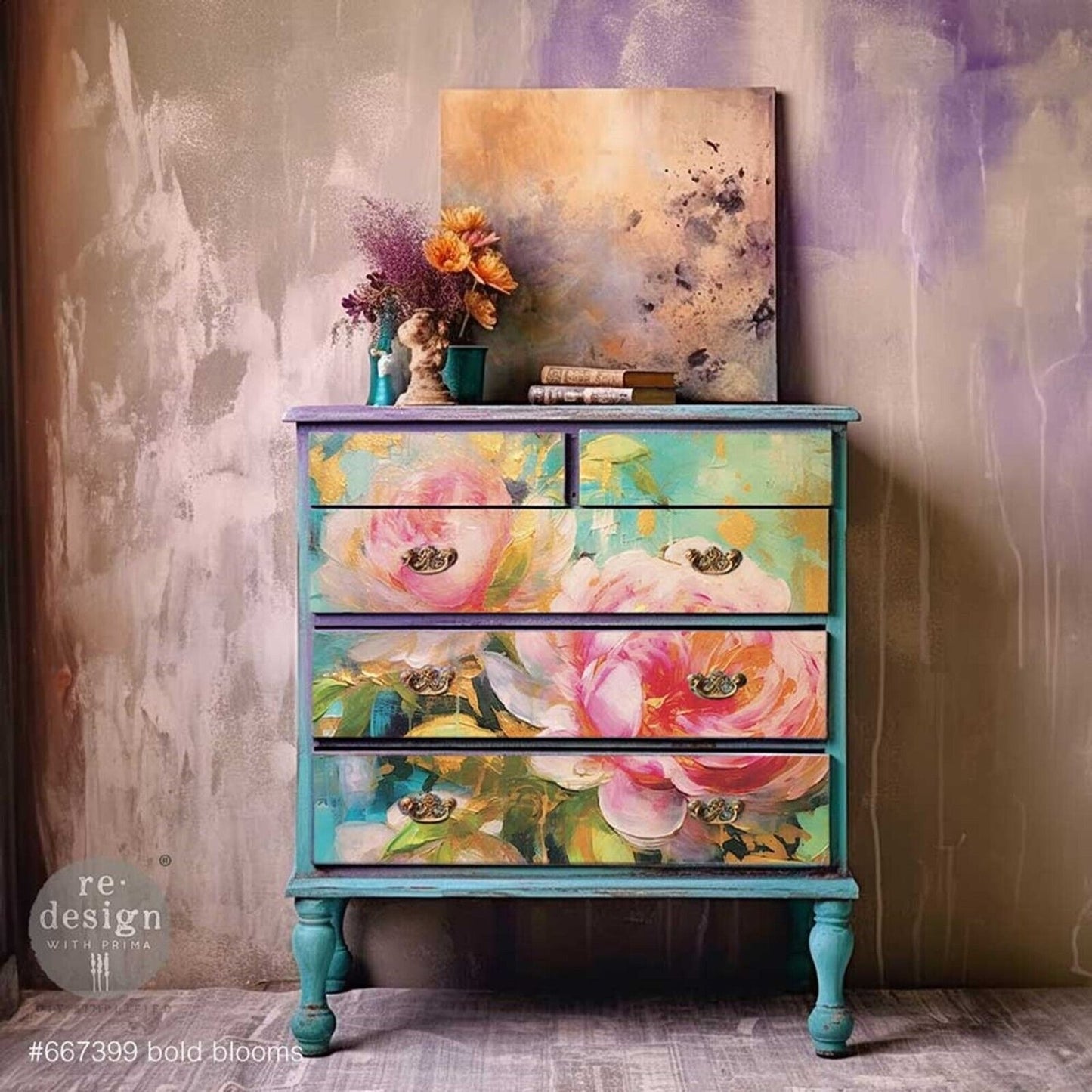 Redesign with Prima - Bold Blooms A1 Fibre Decoupage