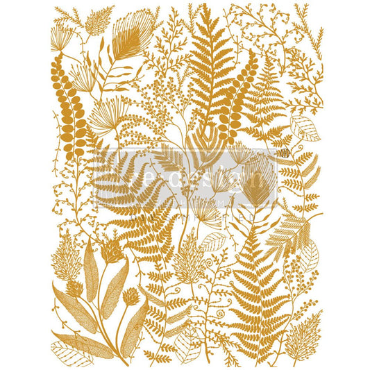 Foliage Finesse Gold Foil Transfer - Redesign with Prima Kacha Furniture 18” x 24”