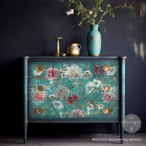 Redesign with Prima - Discovering Dahlias Decoupage 19x30